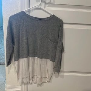 Gray and white top from Express